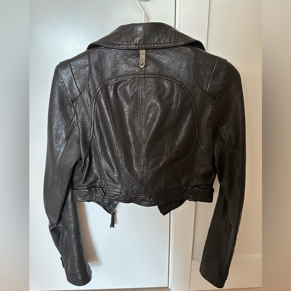 Aritzia Mackage Cropped Leather Jacket XXS black - Picture 3 of 4